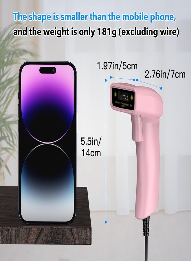 سيمكود ماسح ضوئي للباركود أحادي الأبعاد من Symcode يعمل بمنفذ USB، قارئ باركود ليزري CCD سلكي محمول باليد، يدعم مسح الشاشة، ماسح باركود UPC للمستودعات والمكتبات والمتاجر الكبرى ونقاط البيع - Image 2