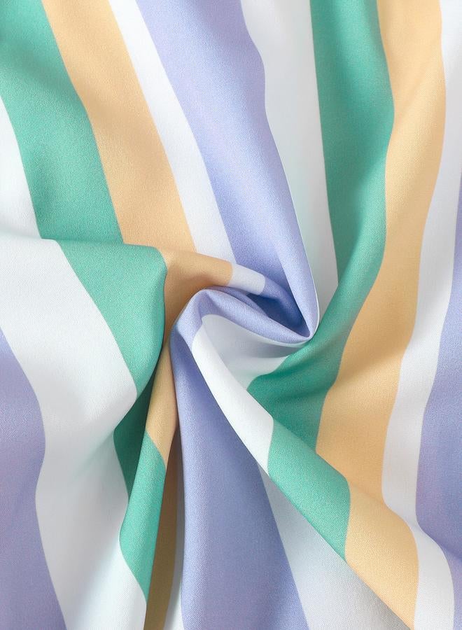 Take Two Boys Striped Button Front T-Shirt and Shorts Set - Image 2