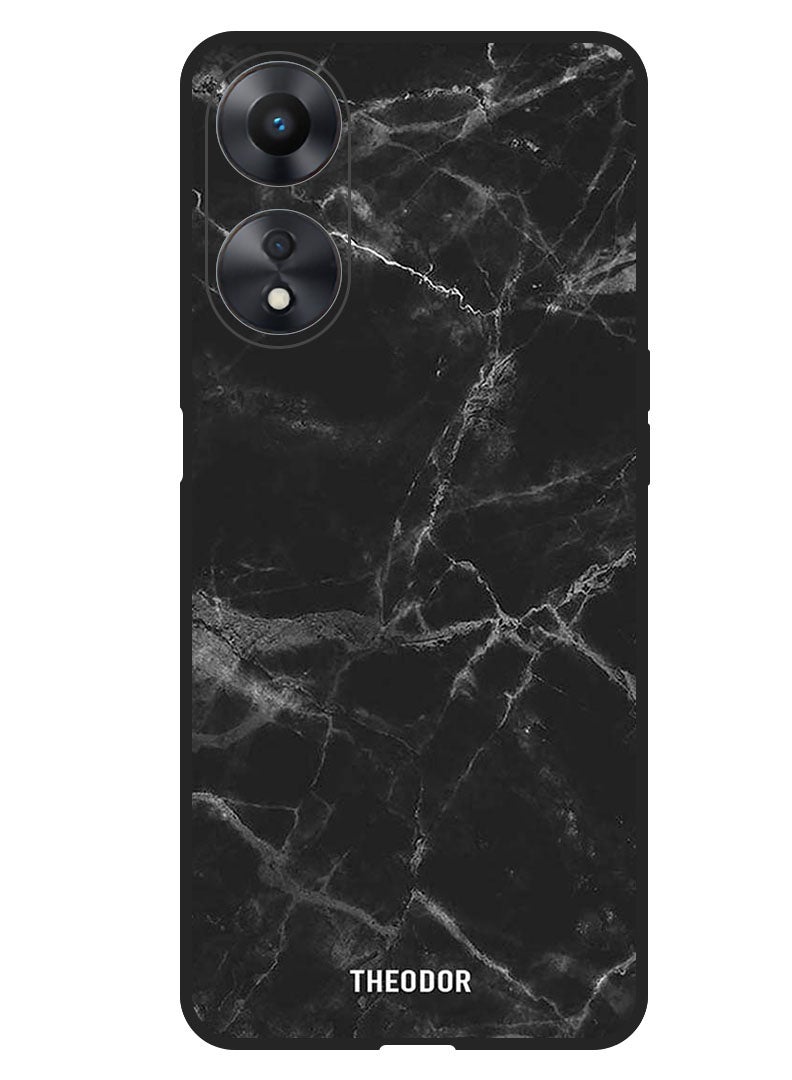 Theodor Protective Case Anti Scratch Shock Proof Bumper Cover For Oppo A1 5G Black Marble - Image 1