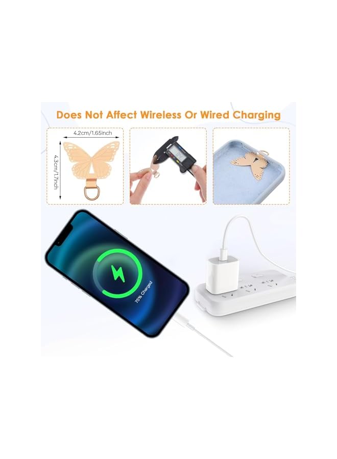 Green Tiger 3 Pack Stainless Steel Butterfly Phone Tether Tabs, Heavy Duty Metal Lanyard Strap Connectors for Secure Charm Hooks, Replacement Tabs Compatible with Full Coverage Cases, Durable Holders - Image 2