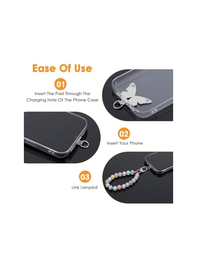 Green Tiger 3 Pack Stainless Steel Butterfly Phone Tether Tabs, Heavy Duty Metal Lanyard Strap Connectors for Secure Charm Hooks, Replacement Tabs Compatible with Full Coverage Cases, Durable Holders - Image 4