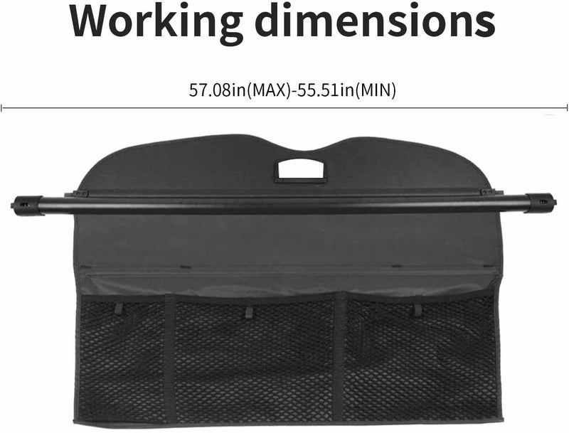 BOPARAUTO Cargo Cover for Jeep Grand Cherokee Accessories With Mesh Organizer 2011-2020 2021 Rear Trunk Shade Cover（Not fit for 2021 Winter-2022 for grand Cherokee L ） - Image 2