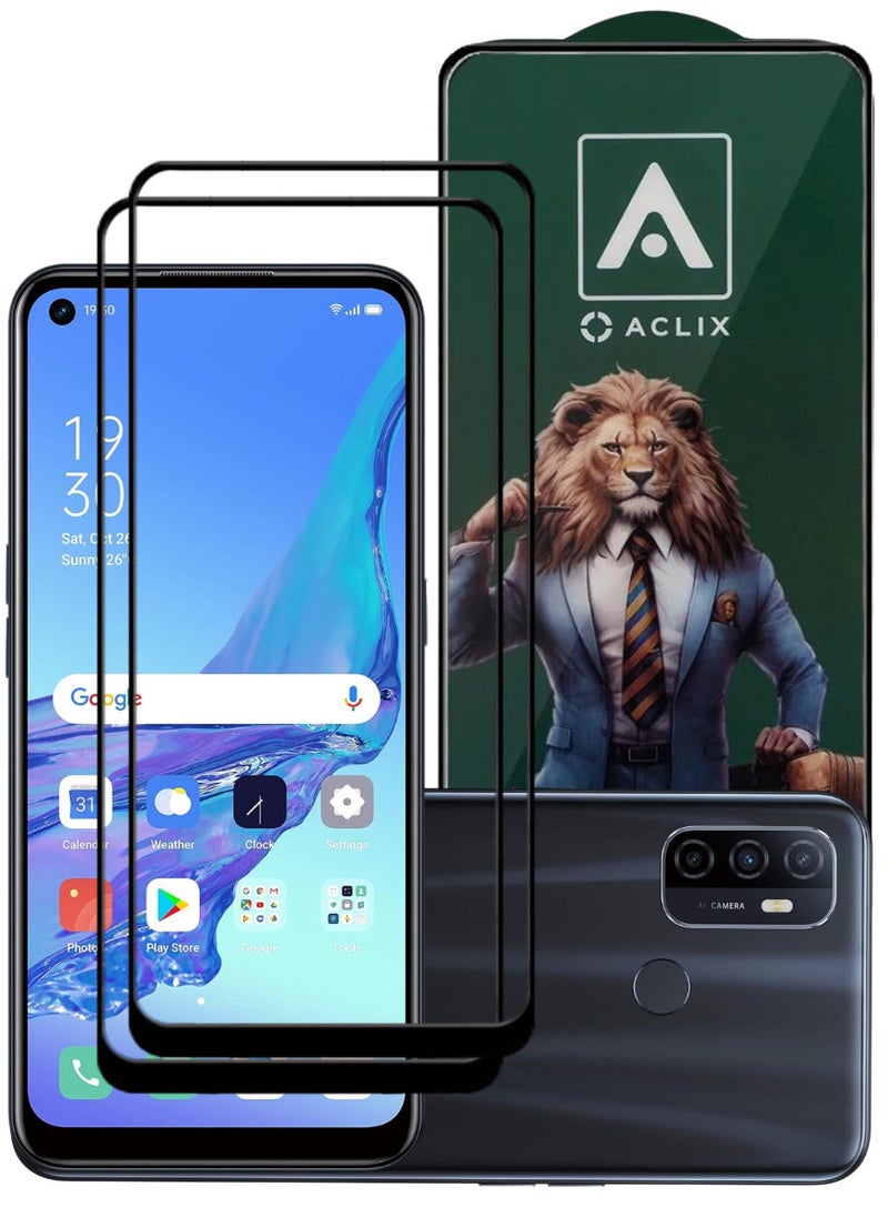 ACLIX 2 Pieces Antistatic ESD Dustproof Premium Quality High Definition Tempered Glass Screen Protector Designed For Oppo A53 - Image 1