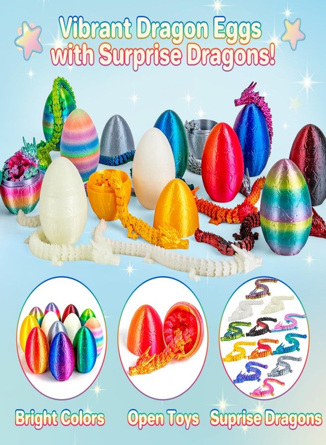3Dgenius 12Pcs 3D Printed Dragons 3D Printed Dragon Eggs with Dragon Inside Mini Dragon Eggs Set 3D Printed Toys Dragon Toys for Kid & Adults, Home & Office Decor, 12Pack - Image 4