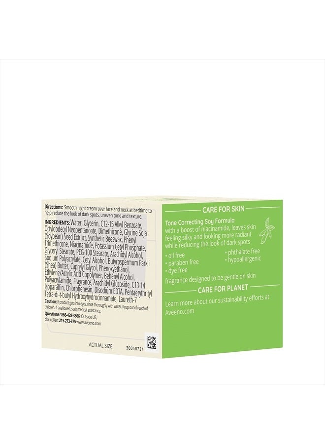 Aveeno Positively Radiant Intensive Moisturizing Night Cream with Total Soy Complex & Vitamin B3, Oil-Free, Non-Greasy, Hypoallergenic & Non-Comedogenic, 1.7 oz - Image 2