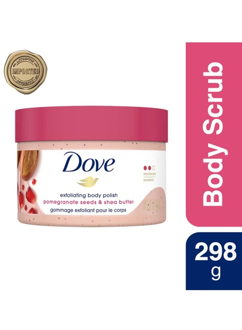 دوف مقشر الجسم دوف، زبدة الشيا المرطبة وبذور الرمان | يغذي ويرطب البشرة الناعمة | خالٍ من الكبريتات، 298 جرام. - Image 2