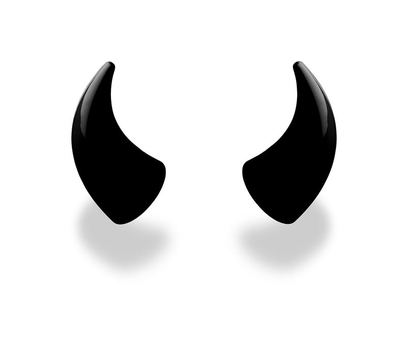 Helmet Flair MagNeatOhz Large Black Devil Horns for Helmet | Made in USA | Magnetic & Interchangeable Horns for Motorcycle, Bike & Ski Helmets - Pair - Image 1