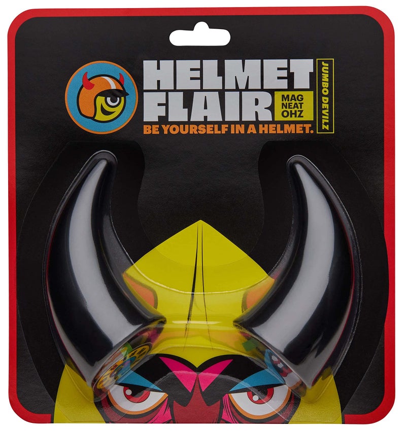 Helmet Flair MagNeatOhz Large Black Devil Horns for Helmet | Made in USA | Magnetic & Interchangeable Horns for Motorcycle, Bike & Ski Helmets - Pair - Image 4