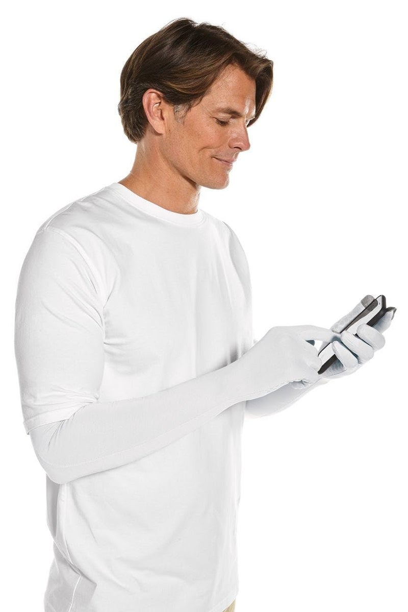 Coolibar Long Full Finger UV Sun Gloves - UPF 50+ Sun Protection - Culebra in White - Image 1