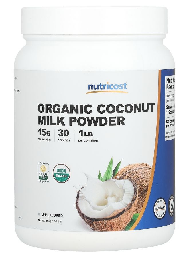 Nutricost Organic Coconut Milk Powder Unflavored 1 lbs (454 g)
