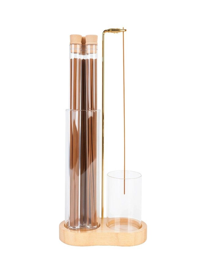 Fving Incense Holder with Ash Catcher,2 in 1 Incense Burner for Sticks,Wooden Anti-ash Incense Stand Set with 3 Acrylic Tubes Birthday Gift for Women Mother Girl Friend Meditation Yoga Spa Home Office - Image 1