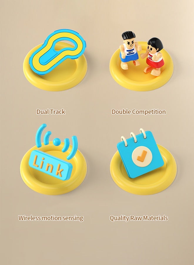 Sports toys,Children's Sensory Running Duel Game,Wireless induction simulation track, motion sensing racing game, interactive two person puzzle, children's toys, boys and girls gifts - Image 3