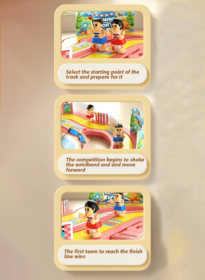 Sports toys,Children's Sensory Running Duel Game,Wireless induction simulation track, motion sensing racing game, interactive two person puzzle, children's toys, boys and girls gifts - Image 5