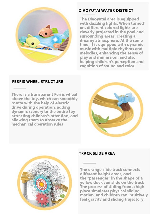 Fishing Game Toy Electric,Dinosaur theme Fishing toy set, Situational simulation toysmagnetic animal track, lighting, music, water play, fishing platform Preschool Educational Fine Motor Skills for 3 4 5 Years Old Boys Girls - Image 3