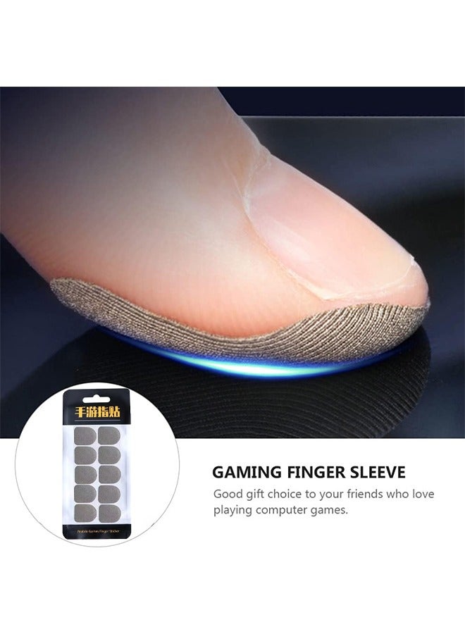 10 PCS Mobile Games Finger Sticker, Disposable Seamless Touch Screen Finger Cover Sticker, Thumb Sleeves for Mobile Phone Gaming, Portable Sweat Proof Mobile Game Slide Case - Grey - Image 2