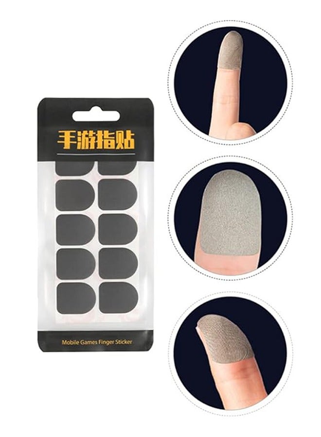 10 PCS Mobile Games Finger Sticker, Disposable Seamless Touch Screen Finger Cover Sticker, Thumb Sleeves for Mobile Phone Gaming, Portable Sweat Proof Mobile Game Slide Case - Grey - Image 4