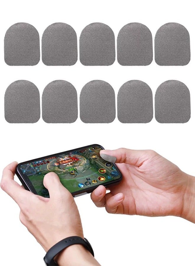 10 PCS Mobile Games Finger Sticker, Disposable Seamless Touch Screen Finger Cover Sticker, Thumb Sleeves for Mobile Phone Gaming, Portable Sweat Proof Mobile Game Slide Case - Grey - Image 1