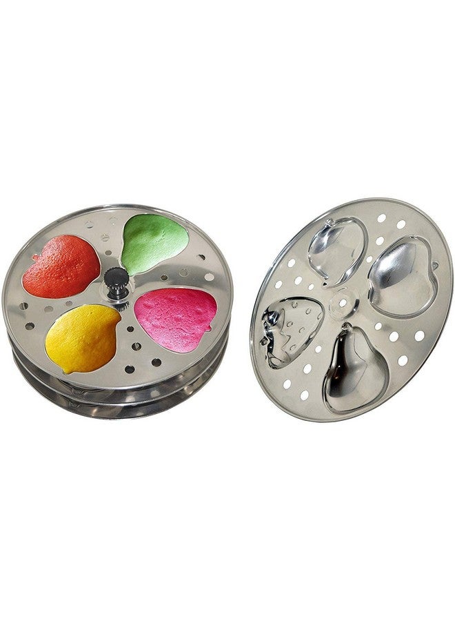Anjali Kitchenware Stainless Steel 4 Layer Fruit Shaped Idli Plate and Stand (Silver) - Image 5