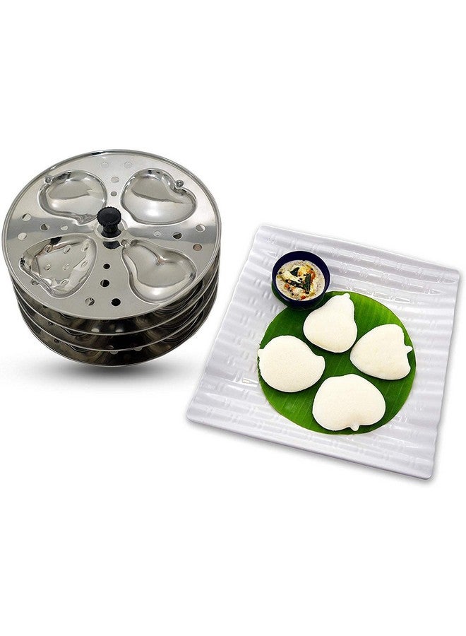 Anjali Kitchenware Stainless Steel 4 Layer Fruit Shaped Idli Plate and Stand (Silver) - Image 3
