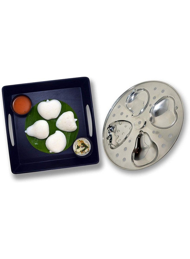 Anjali Kitchenware Stainless Steel 4 Layer Fruit Shaped Idli Plate and Stand (Silver) - Image 2