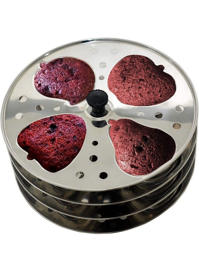 Anjali Kitchenware Stainless Steel 4 Layer Fruit Shaped Idli Plate and Stand (Silver) - Image 4