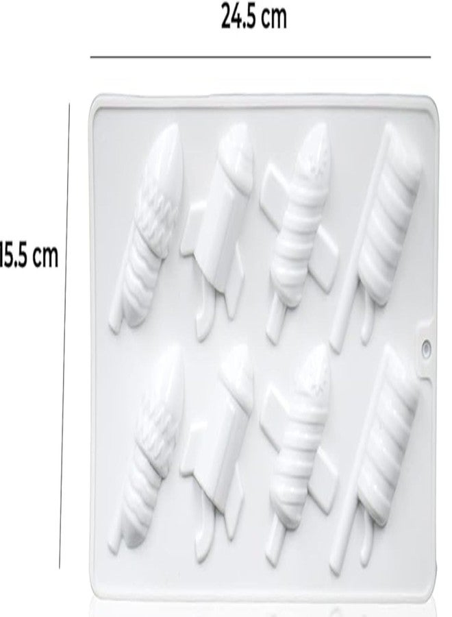 Bake House Silicone 8 Cavity 4 differnt and 8 Cavity Diwali Flying Rocket Diwali Rockets Shape Silicon Mold/Mould for Ice Cake Chocolate Butter Decoration Jelly Tray Bakeware Pack of 2 (Random Color) - Image 3
