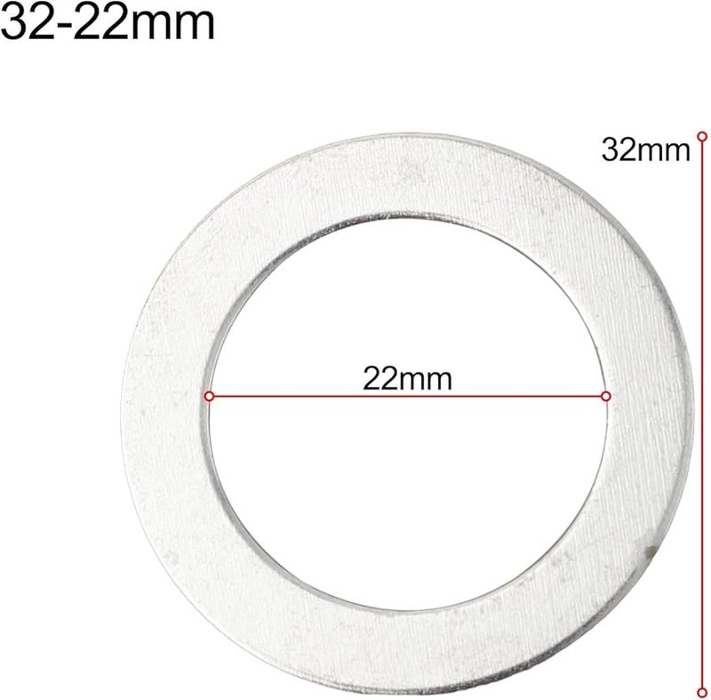 Circular Saw Blade Reduction Ring Adapter Set 32 22mm Metal Bushing Bench Handheld Saws - Image 3