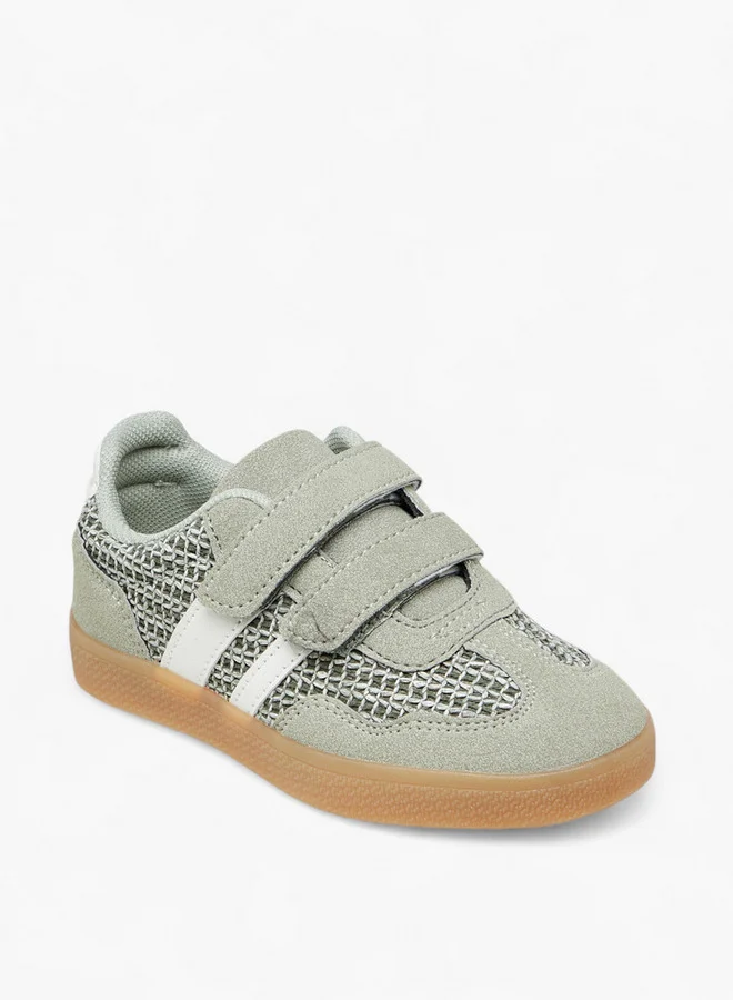 جونيورز Panelled Sneakers with Hook and Loop Closure