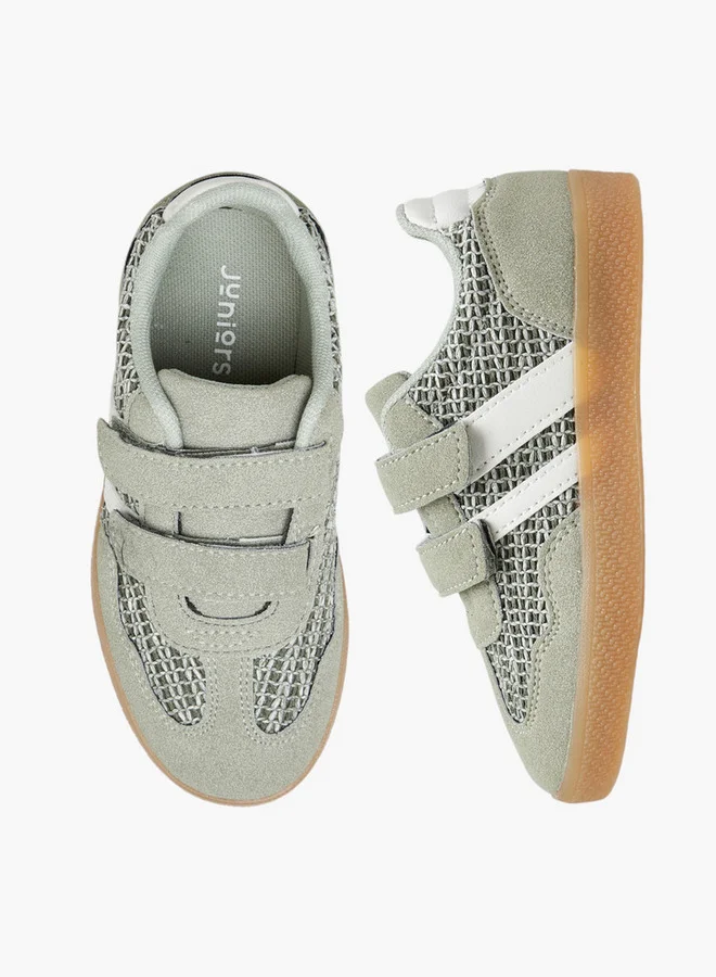 جونيورز Panelled Sneakers with Hook and Loop Closure