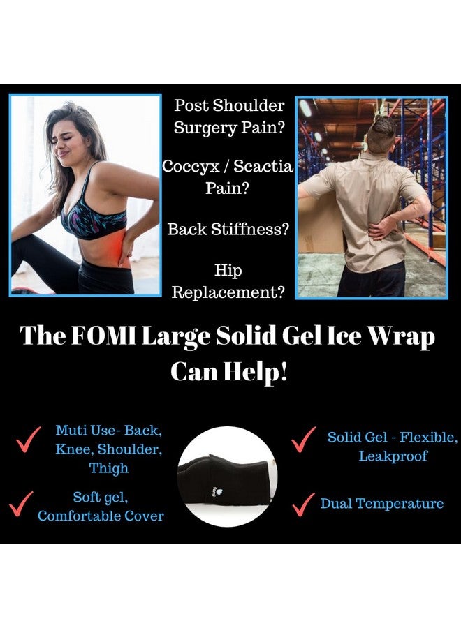 FOMI Ium Large Hot Cold Solid Gel Pack By Fomi Care | 18” X 12” | Soft, Comfortable Ice Wrap For Back, Shoulder, Knee, Thigh Pain Relief | Oversized, Flexible Cool Compress | Freezable, Microwaveable - Image 3