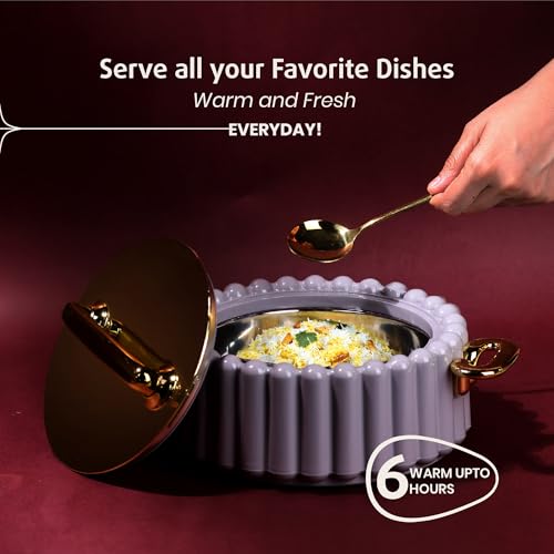 Selvel Volvo Casserole Insulated Hot Pot with Stainless Steel Inner Single| Roti Casserole | Hot Box for Kitchen | Chapati, Roti, Biryani | Keeps Food Hot & Fresh (Lid Grey, 3 Set) - Image 3