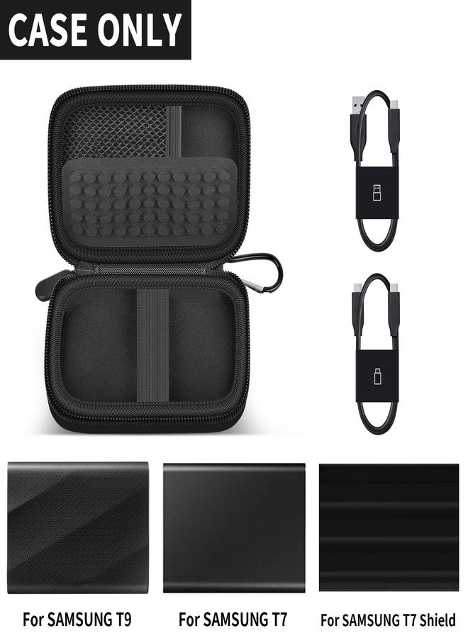 GWCASE Case Compatible with Samsung T9/ T7/ T7 Shield Portable SSD 1TB 2TB 4TB External Hard Drive, Storage Travel Carrying Holder Organizer for Solid State Drives & USB Cable (Box Only)-Black - Image 2