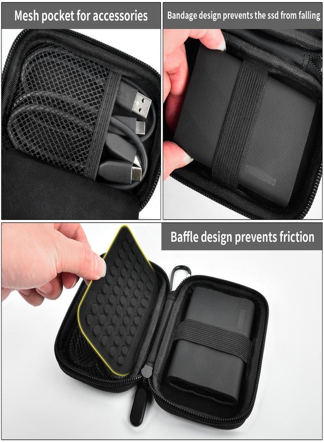GWCASE Case Compatible with Samsung T9/ T7/ T7 Shield Portable SSD 1TB 2TB 4TB External Hard Drive, Storage Travel Carrying Holder Organizer for Solid State Drives & USB Cable (Box Only)-Black - Image 5