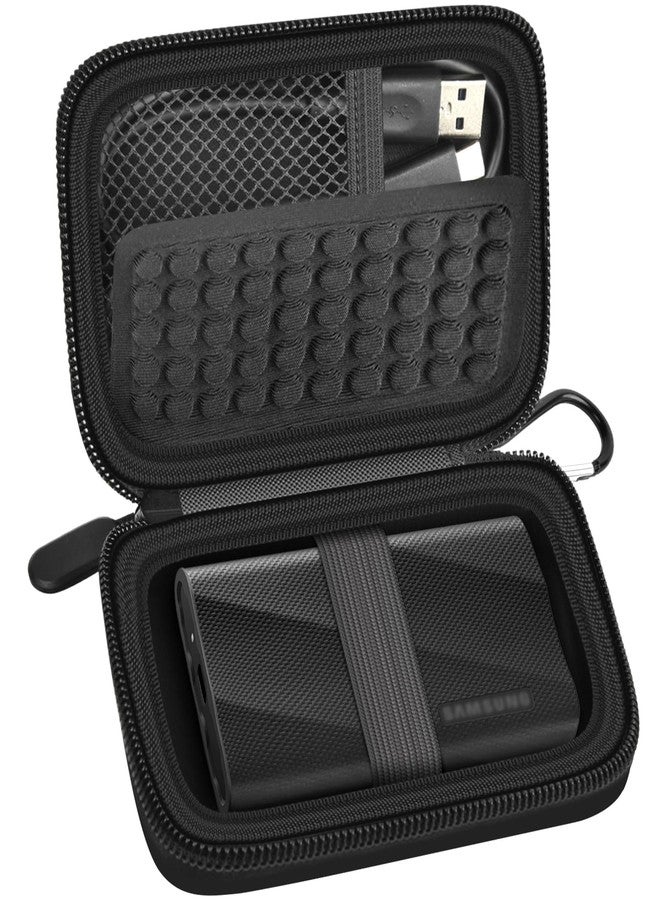 GWCASE Case Compatible with Samsung T9/ T7/ T7 Shield Portable SSD 1TB 2TB 4TB External Hard Drive, Storage Travel Carrying Holder Organizer for Solid State Drives & USB Cable (Box Only)-Black - Image 1