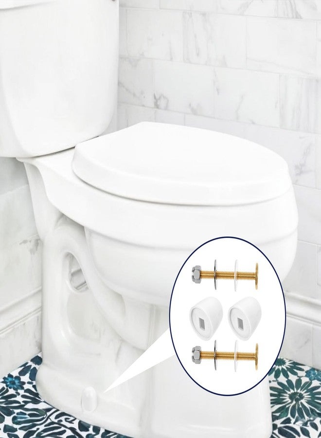 Styquenzer 2 Pack Toilet Bolts and Toilet Bolt Caps, Toilets Bowl to Floor Bolts Kits with Washers & Toilets Bolt Covers White ToiletParts 2-1/4 InchToilet Seat Boltes - Image 5