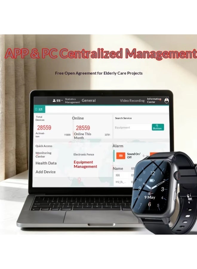 Android Smart Watch GPS Tracker for Seniors & Children, 1.83-inch Screen, Anti-Lost Positioning Wristband - Image 5