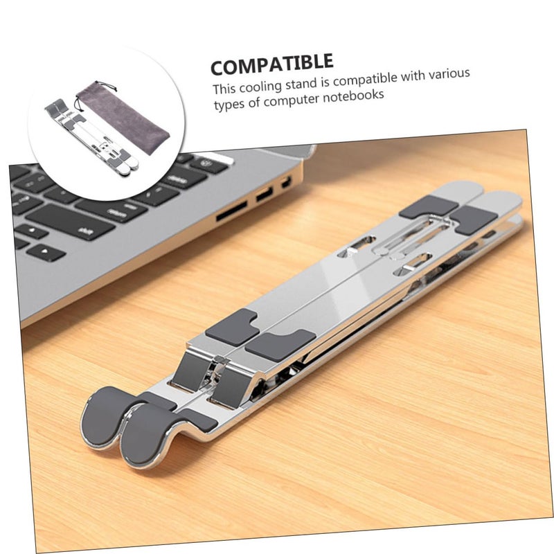 Portable Aluminum Laptop Stand Ergonomic Cooling Holder for Home Office Travel Silver - Image 5
