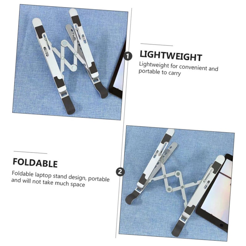 Portable Aluminum Laptop Stand Ergonomic Cooling Holder for Home Office Travel Silver - Image 4