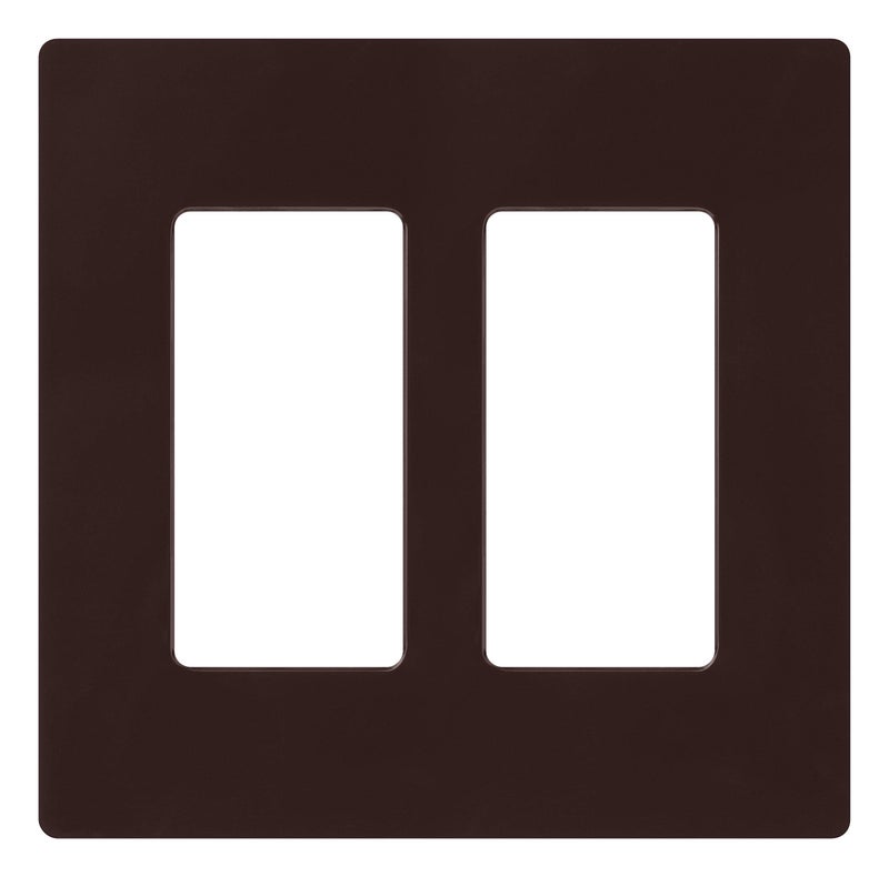 Lutron Claro Light Switch Cover Plate 2 Gang Wallplate for Decorator Light Switches Rocker Light Switch Cover Outlet Cover Screwless Switch Plate Cover Gloss CW2BR Brown