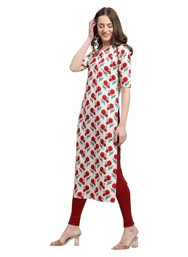 Pinkmint store Women Crepe Straight Kurta 2XL - Image 2