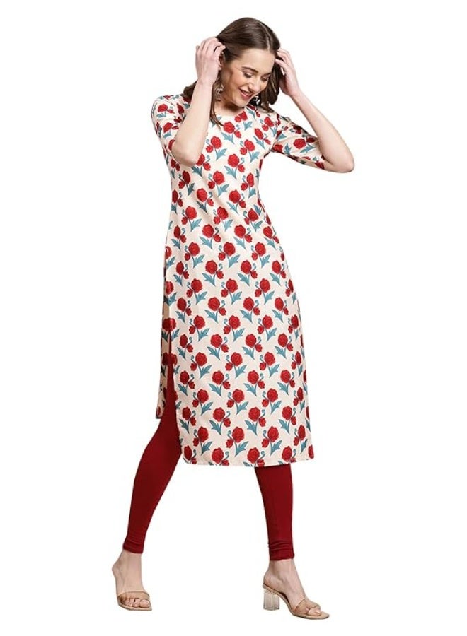 Pinkmint store Women Crepe Straight Kurta 2XL - Image 1