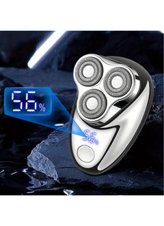 Hihonor USB Rechargeable Mini Portable Men's Electric Shaver, Magnetic Suction Three Blade Head, Suitable For Dry And Wet Dual Purpose Shavers In Homes, Offices, And Cars (Blue)  - Image 5