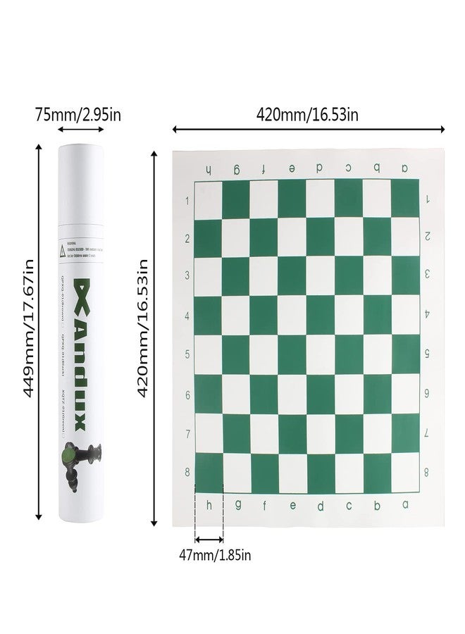 Andux Chess Game Set Chess Pieces and Rollable Board XQTZ-01 (Green,42x42cm) - Image 2