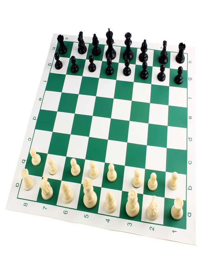 Andux Chess Game Set Chess Pieces and Rollable Board XQTZ-01 (Green,42x42cm) - Image 4