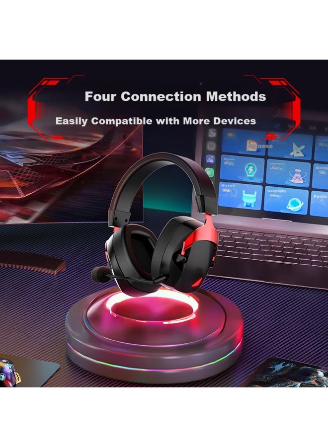Witgoer [wireless Quad-mode | 7.1 Surround Sound] Gaming Headset, Over-ear E-sports Bluetooth Headphones With Microphone, 2.4g Dedicated Wired Triangular Fps Overwatch Sound Positioning - Image 3