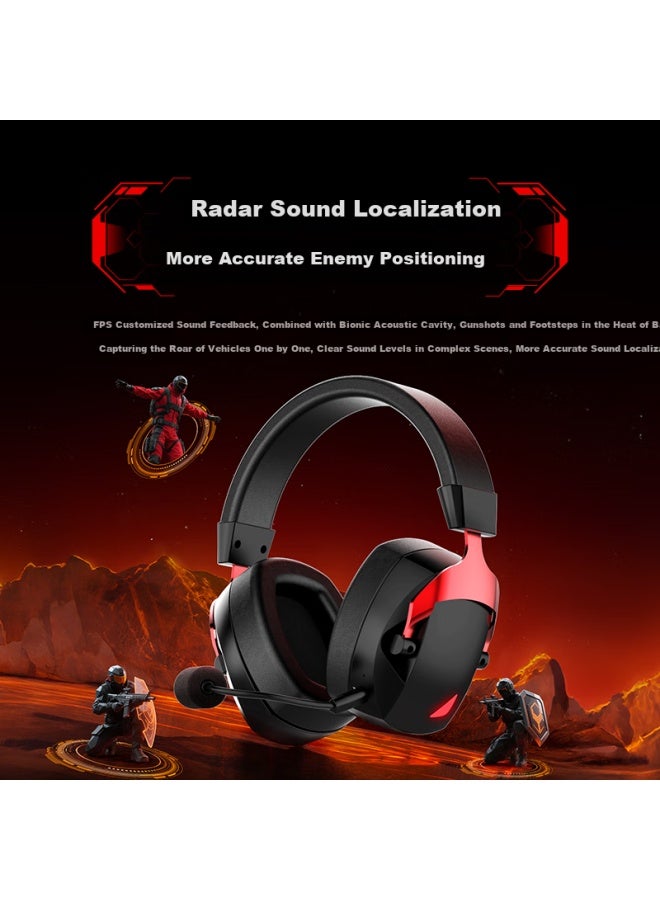 Witgoer [wireless Quad-mode | 7.1 Surround Sound] Gaming Headset, Over-ear E-sports Bluetooth Headphones With Microphone, 2.4g Dedicated Wired Triangular Fps Overwatch Sound Positioning - Image 1