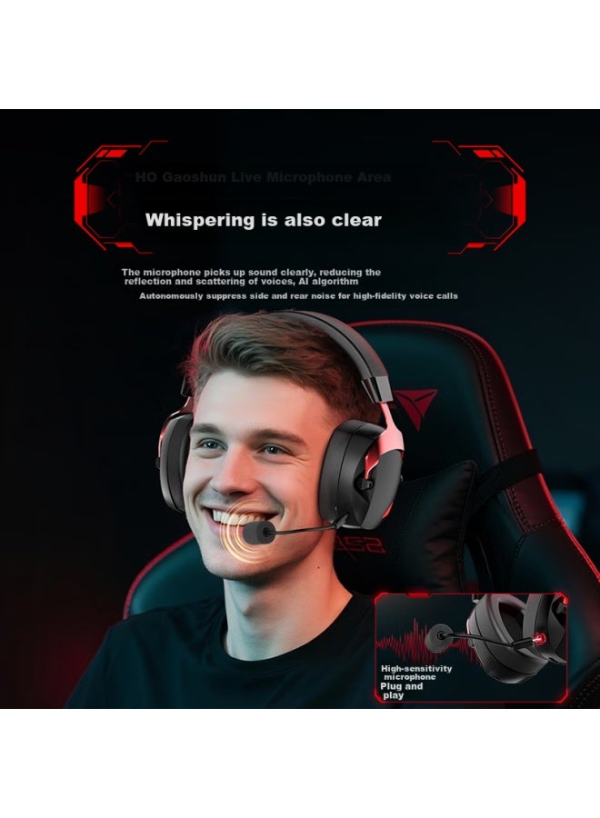 Witgoer [wireless Quad-mode | 7.1 Surround Sound] Gaming Headset, Over-ear E-sports Bluetooth Headphones With Microphone, 2.4g Dedicated Wired Triangular Fps Overwatch Sound Positioning - Image 4