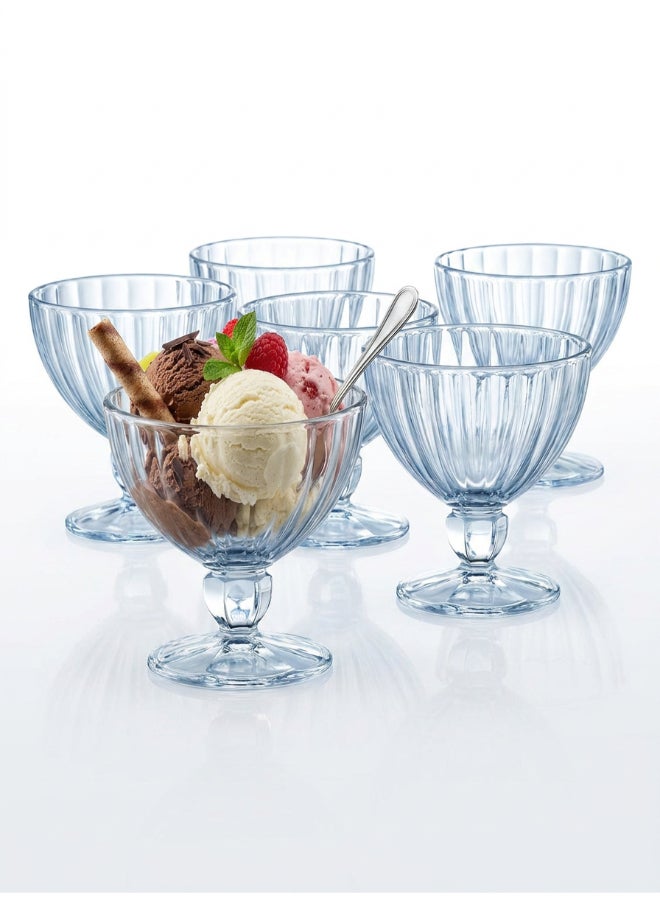 Luminarc Quadro 6 piece Sundae Ice Cream Cup Set 250 ml each - Image 1