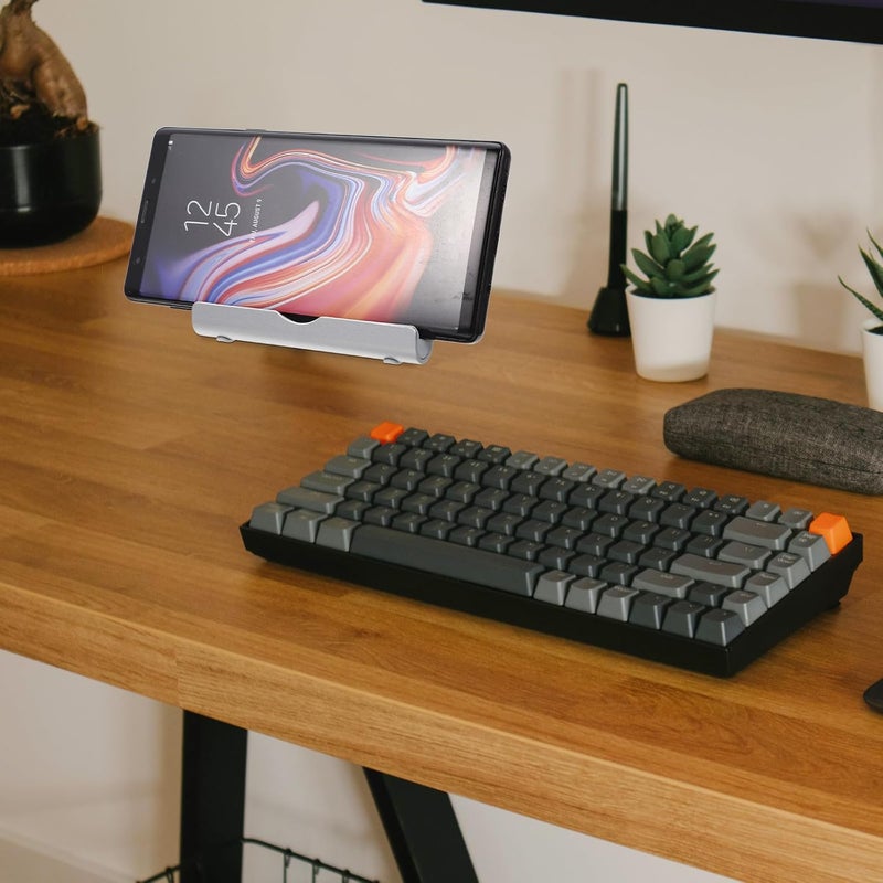 Foldable Desktop Mobile Phone Holder and Tablet Bracket Adjustable Non-Slip Silver Stand for Office and Home Use - Image 4