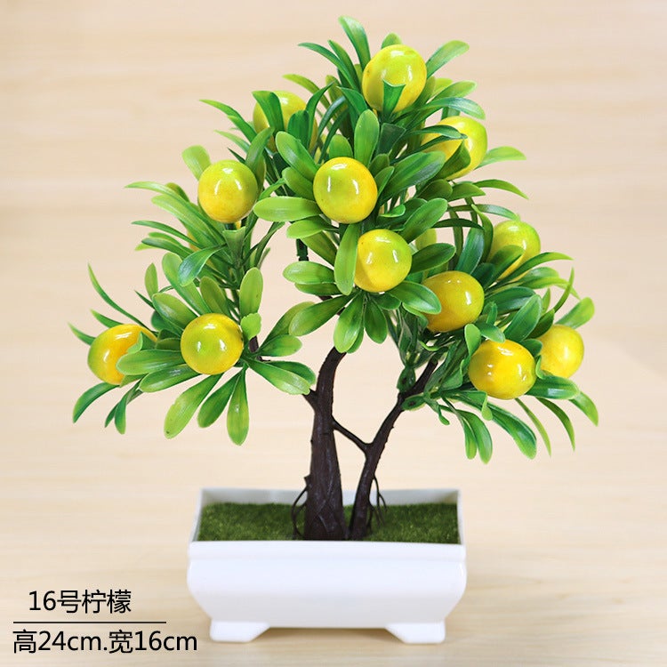 Generic Artificial Potted Citrus Tree for Home Decor 16 lemon fruit tree] 